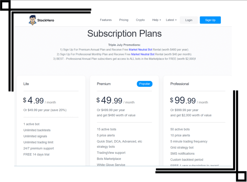 stockhero pricing